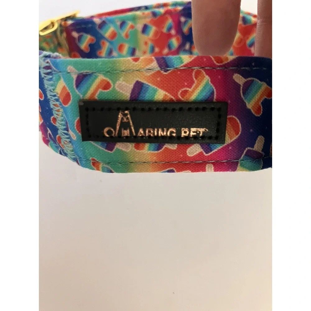 ARING PET Dog Collar Popsicles Rainbow Flower Boy Or‎ Girl Size Large
